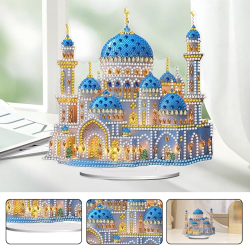 POETRYDRAW Diamond Art Ornament Desktop Kit Castle, Stand Up Diamonds Painting Ornament for Adults, 5D DIY Special Diamond Gem Craft Tabletop Placement Board Kit by POETRYDRAW - Image 2