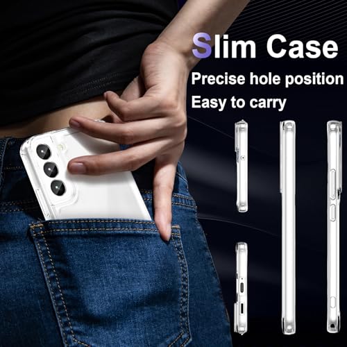 Image of Case for Samsung Galaxy S22 Plus 5G, Military Grade Drop Protection Phone Case, Yellowing Resistant, Anti-Scratch Hard PC Back, Shockproof Hard Ultra-Thin Protective Cover, Clear