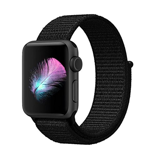 Yunsea For Apple Watch Band, New Nylon Sport Loop, with Hook and Loop Fastener, Adjustable Closure Wrist Strap, Replacement Band for iwatch