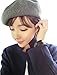 French Beret-100% Wool Solid Color Womens Beanie Cap Hat By ICSTH (One size, Grey)