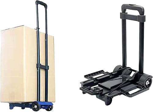 Carrito de equipaje plegable con 2 ruedas, carrito de compras, carritos de viaje, herramientas plegable con asa para comestibles, mercado, mudanza y