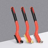 3 Pcs Wire Brush Set Wire Brushes for Cleaning Metal Steel Brush Bent Handle Deep Cleansing