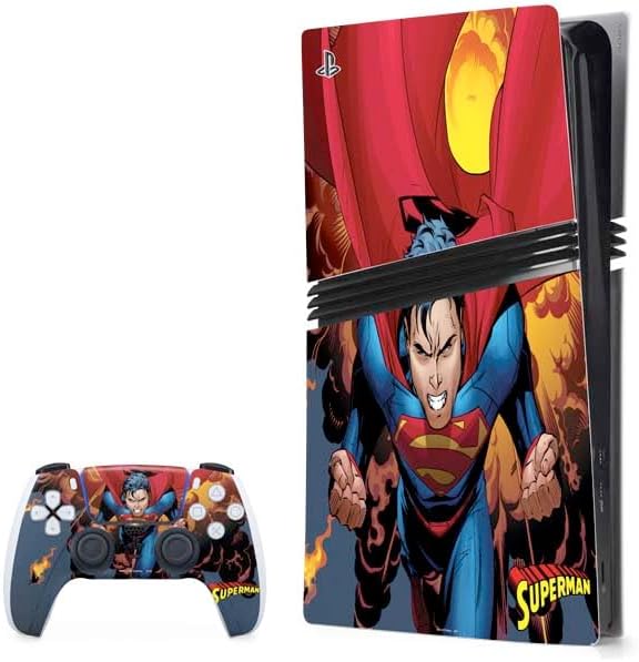Skinit Decal Gaming Skin Compatible with PS5 Pro Bundle - Officially Licensed DC Comics Superman Action Comics Cover #976 Art by Gary Frank Design