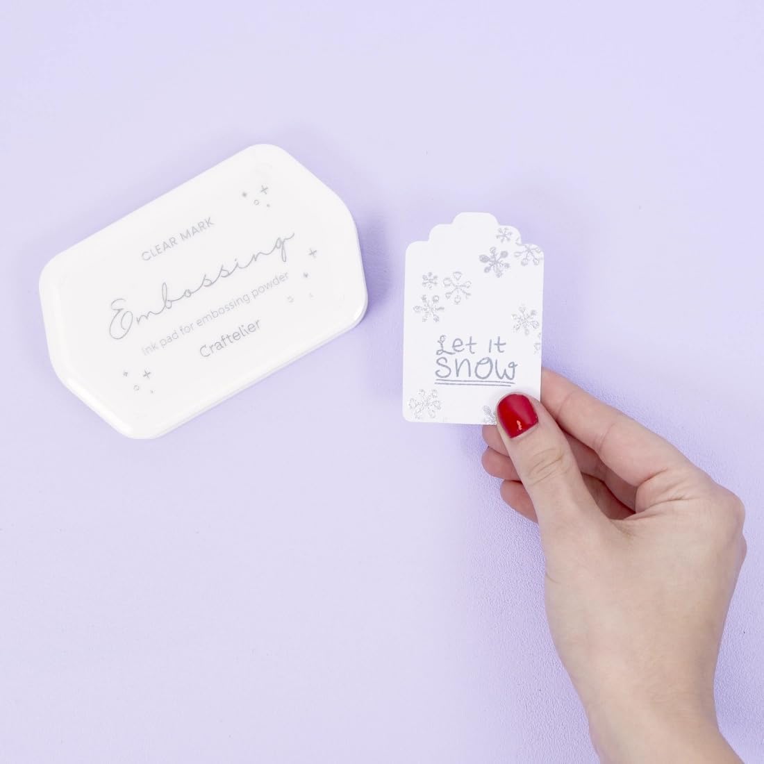 Craftelier- Embossing Ink Pad - Slow Drying, Gloss Finish | Acrylic or Rubber Stamps and Acid Free | Pad Size: 9 x 4,7 cm - Box Size: 11 x 6,9 cm | Color Transparent