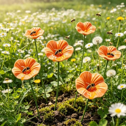 Estación de riego para jardín en forma de flor para atraer colibríes 4