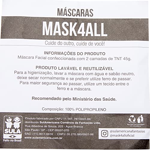 Mascara TNT Amarelo Adulto 914651