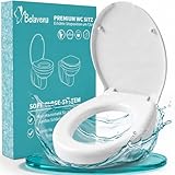WC Sitzerhöhung 7,5m inkl. Absenkautomatik für bequemes Sitzen & Aufstehen | Erhöhter Toilettensitz bis 200 kg belastbar | Toilettensitzerhöhung - Raised Toilet Seat
