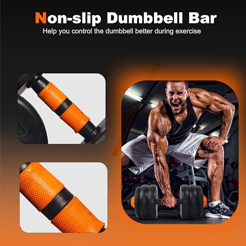 Image of WATSON Premium Rubber Dumbbell Set for Men & Women Fitness, Dumbbell Set with 8Kg (1Kgx8) Rubber Weight Plates, Hard PVC 14 inch Dumbbell Rods, Foam Gripper & Gym Gloves