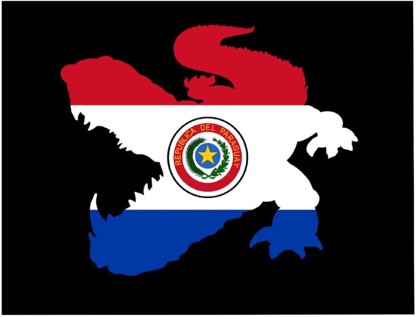 Paraguay Flag Crocodile Alligator Printed Diamond 5D Painting Kits DIY Full Drill Crafts for Home Wall Decor 16x20 Inch White Wood 50 * 40cm