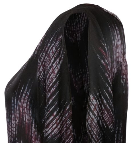 Nine West Women's Printed Cold Shoulder Dolman Blouse (Xs, Bordeaux Multi) #TOP2