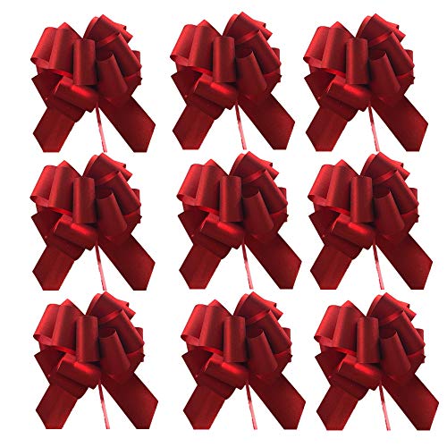 Elegant Gift Pull Bows for Birthdays Easter Christmas, 9 Pack 6" Diameter Organza