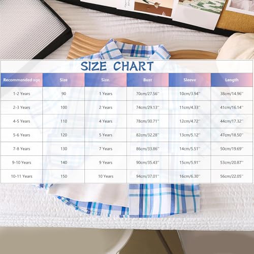 Boys Plaid Button Down Shirts Short Sleeve Lightweight Summer Casual Shirts for Kids 1-11 Years3