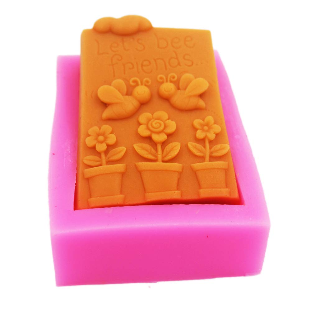 Moule à Savon En Silicone Fille Et Fleur - Motif Craft DIY Pour Savons Maison Et Bougies - 10x7.5x3.7 Cm