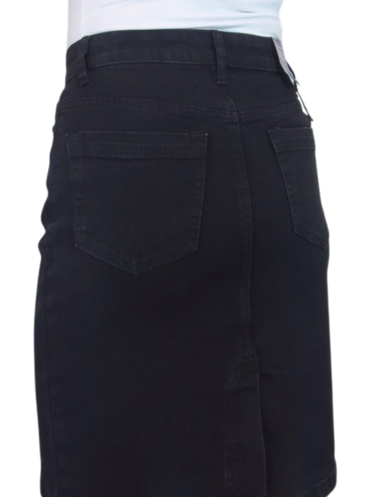 Damen-Stretch-Denim-Jeansrock, Knielanger Bleistiftrock Für Damen 36-48