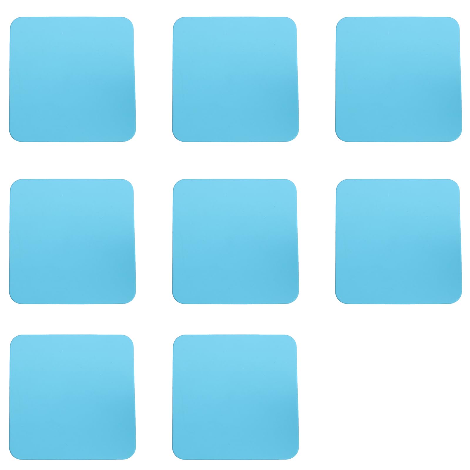 8PCS Silicone Coasters For Drink,Light Blue Square Silicone Coaster Waterproof Non-slip Table Cup Pads Mat Set For Cafe,Bar,Office,100 * 100 * 2MM