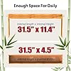 IIIOIIIA Bamboo Over The Stove Spice Shelf for Kitchen Storage, 31.5" Kitchen Spice Rack Organizer Stove Top Shelf with 6 Hooks, 11.4" Height Extra Storage Countertop, Easy to Assemble #5