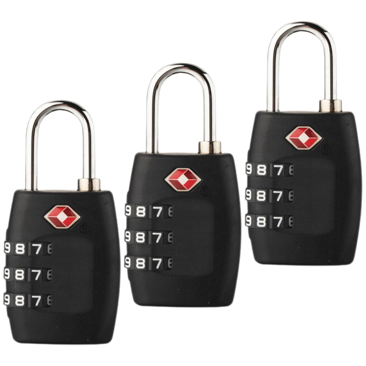 DOITOOL 3 Sätze Sicherheitsschloss Codeschloss Zahlenschloss Fall Kombinationsschloss Tragbar Schließfachschlösser Für Das Fitnessstudio Spind-schloss-kombination Stahl Black 3 Stück * 3