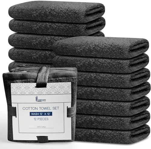 Linteum Textile Supply Premium Washcloths Set 100% Ring Spun Cotton