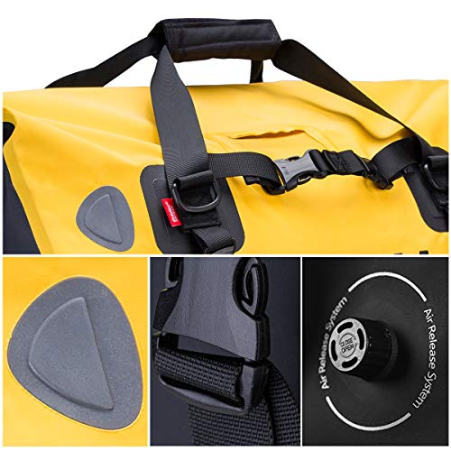 BORLENI 60L Waterproof Duffel Dry Bag OSAH Airtight Motorcycle Tail Bag for Riding Cycling Kayaking Boating Rafting Fishing Camping Backpacking Outdoor Adventure Saddle Travel Bag
