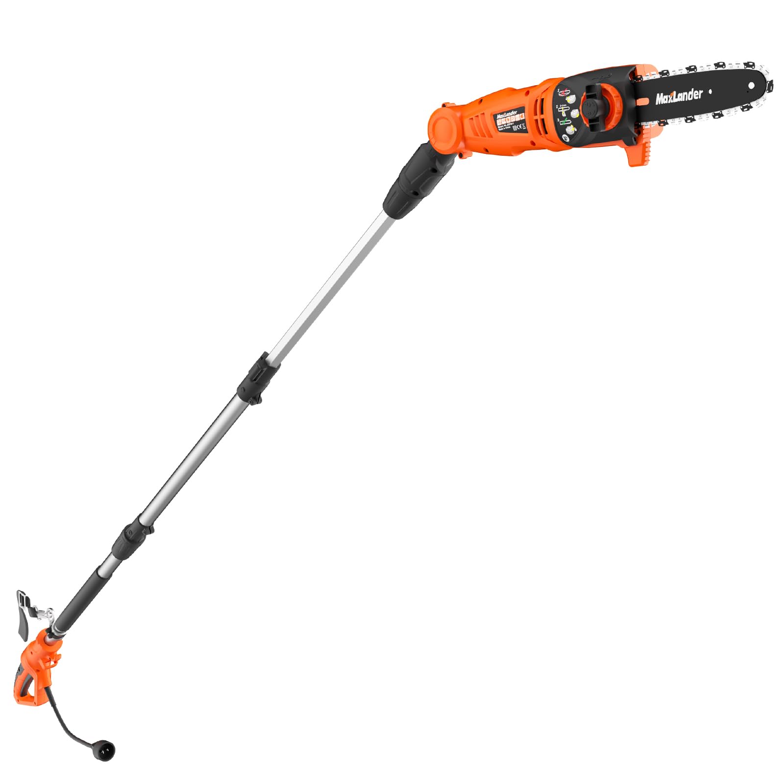 8-Inch Electric Pole Saw Corded - 6 Amp Pole Saws for Tree Trimming, 15-Feet MAX Reach Pole Saw, 31ft/s Cutting Speed - Easy Tree Trimming & Tool-Free Setup