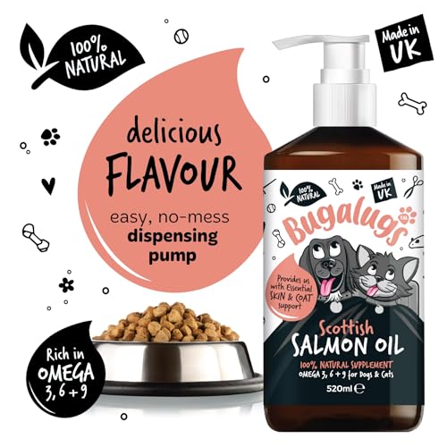 Bugalugs Scottish Salmon Oil For Dogs & Cats, Dog Supplement Support for Skin And Coat, Itchy Skin & Moulting, Omega 3 Fish Oil (520ml, Salmon) - Image 4