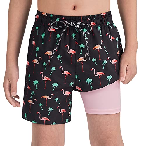 Image of Cozople Boys Swim Trunks Compression Liner Swim Shorts Quick Dry Bathing Suit with Boxer Brief Swimwear 2-20T