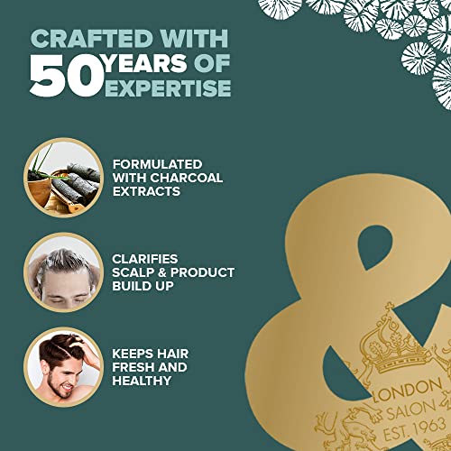 Image of Toni&Guy Men Deep Clean Shampoo with Activated Charcoal Extract, Clarifies Scalp for Refreshing Feel, Detoxifies & Removes Excess Oil & Buildup, Everyday Advanced Hair Detox Routine, 250ml