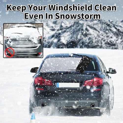 Image of AYAMAYA Rear Windshield Frost Cover Guard - Magnetic Car Back Window Cover Protector for Ice and Snow with 4-Layer All Weather Protection for Cars, Sedans Rear Window Automotive Accessories
