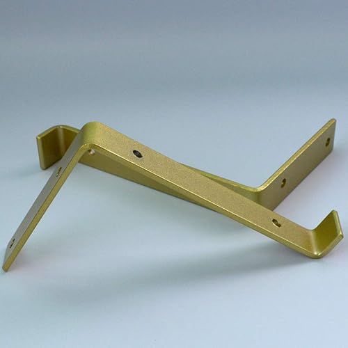 Miniatura 6 de Soporte de estante de borde dorado con forma de L, soporte de esquina montado en la pared, soportes de estante de partición, soportes de estantería