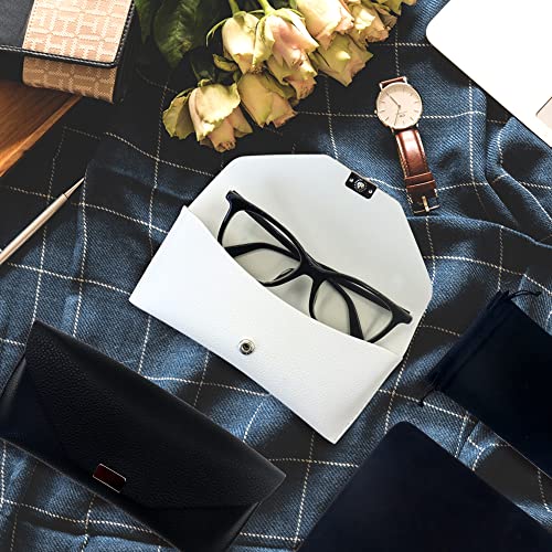 Image of 2Pcs Leather Glasses Case Hard Shell, Sunglasses Case, Eyeglass Case with 2Pack Glasses Bags and Microfiber Cloths