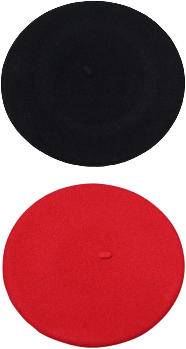 ICSTHFrench Beret - Wool Solid Color Womens Beanie Cap Hat