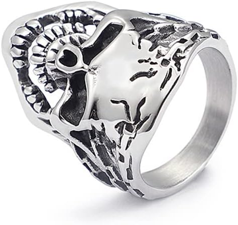 Men's Rings Vintage Personality Men's Skull Ring Jewelry Unisex Stainless Steel Rings (9#)