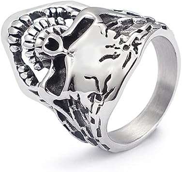 Men's Rings Vintage Personality Men's Skull Ring Jewelry Unisex Stainless Steel Rings (9#)