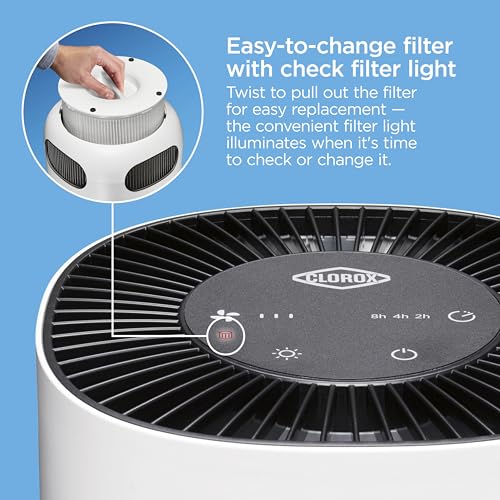 Clorox Small Room Air Purifiers for Bedroom Home, True HEPA Filter - image 9