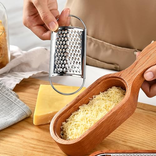 Rallador de mano para queso con mango de madera miniatura 3