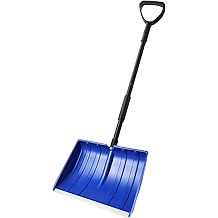 Yocada Snow Shovel for Driveway Home Garage Snow Removal 55 inch Long with D-Grip Handle Aluminum Strip Large Capacity Shovel for Garden Car Camping Outdoor