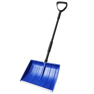 Yocada Snow Shovel for Driveway Home Garage Snow Removal 55 inch Long | with D-Grip Handle Aluminum Strip Large Capacity Shovel for Garden Car Camping Outdoor
