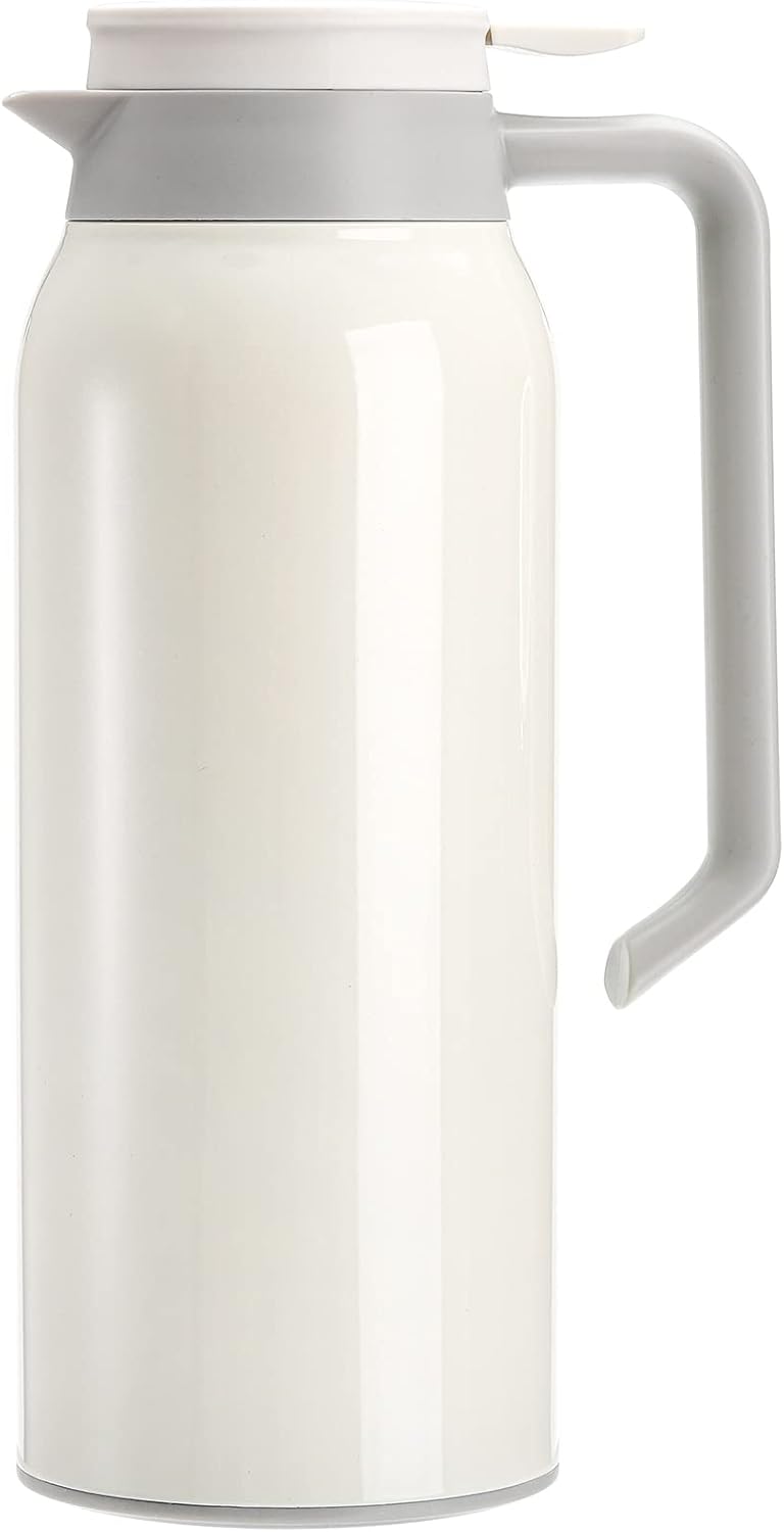 Hacaroa 50oz Stainless Steel Thermal Carafe - Double Wall Vacuum Insulated, Keeps Hot 24 Hours, Leakproof Press Pour for Coffee Tea Water