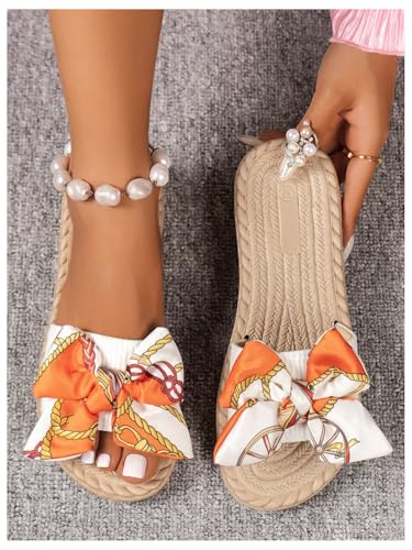 Image of Verdusa Women's Summer Sandals Bow Open Toe Slides Slip On Flats