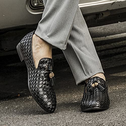 Image of Meijiana Mens Loafers Wedding Dress Shoes Slip-On Loafers for Men Tuxedo Suit Shoes