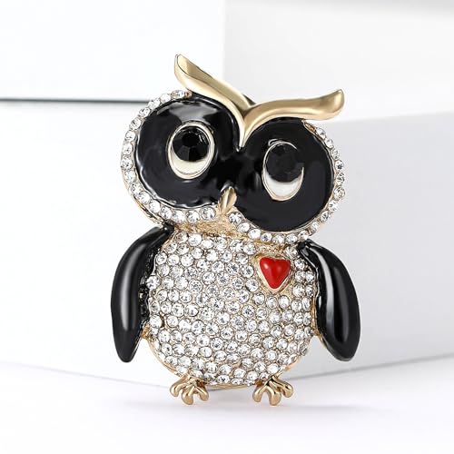 Image of Enamel Bird Brooch for Women Rhinestones Owl /Hummingbird /Eagle /Toucan Lapel Pin Cute Bird Brooches Jewelry Gifts for Mom Wife