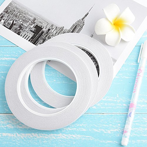 FEPITO 3 Stück Doppelseitiges Klebeband praktisch starken Klebeband für Büro/Craft/Nähen, 6 mm x 30 Meter (33 Meter)