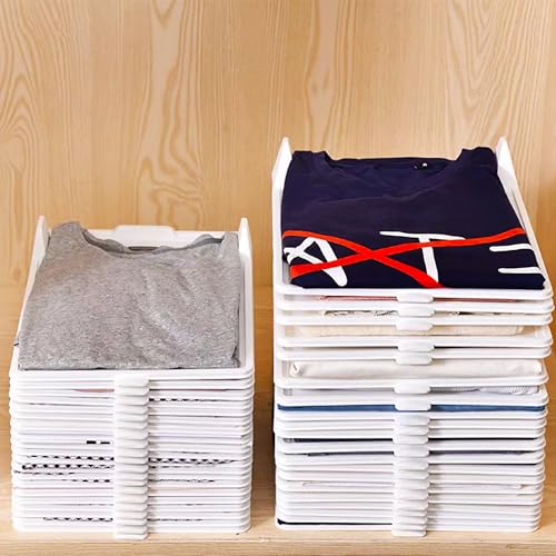 Organizador de camisetas, tabla de ropa plegable apilable para el hogar y viajes, ideal para un almacenamiento limpio y fácil embalaje, paquete de 10