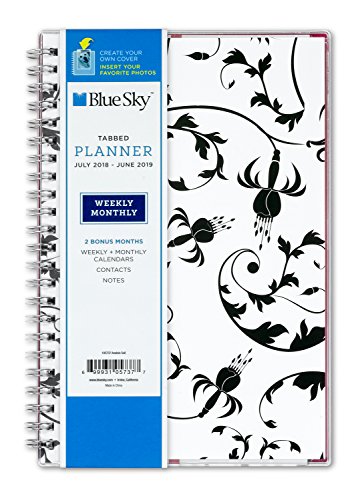 Blue Sky (July 2018 - June 2019) Academic Year Weekly & Monthly Planner, Flexible Cover, Twin-Wire Binding, 5