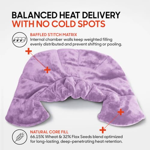 Image of Sharper Image Heated Neck & Shoulder Wrap - Microwavable Warm & Cooling Plush Pad, Scented Aromatherapy (100% Natural Lavender & Herb Spa Blend), Pain Tension Headache Relief Therapy, Gift for Women