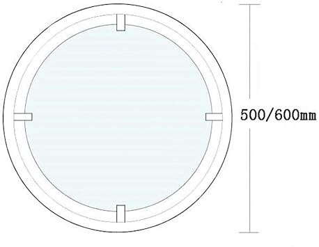 Large Modern Wooden Frame Wall Mirror | Contemporary Premium Silver Backed Floating Round Glass Panel | Vanity Bedroom or Bathroom | Hanging Mirror (A 50cm)