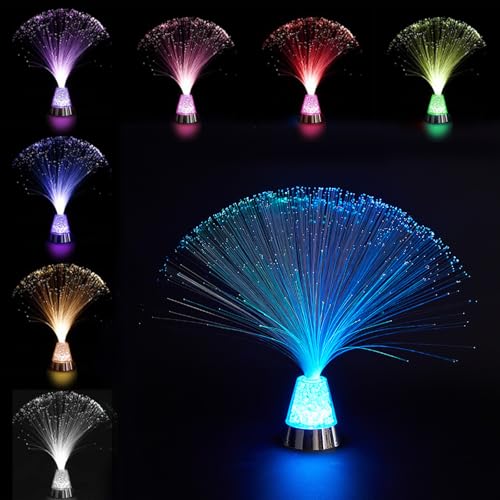 Lampe à Fibre Optique Changeant de Couleur, Glowhouse Lampe en Fibres Optiques, Lampes de Bureau à Fibre Optique LED, Décoration de Fête de Vacances pour...