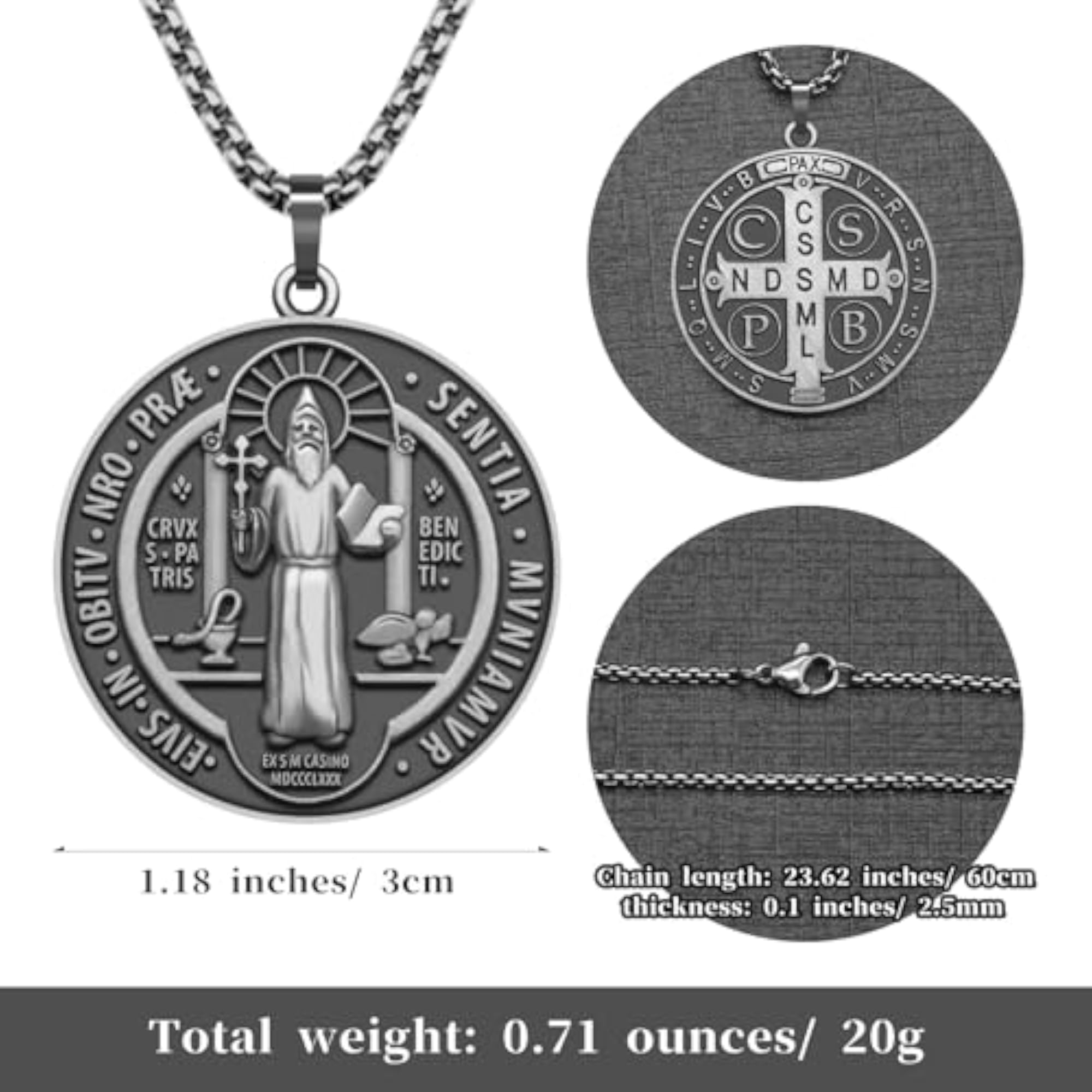 Saint Benedict Medal Necklace, Blessing Gift for Family