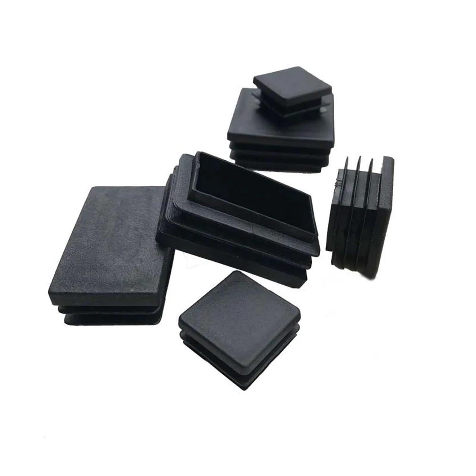 Mmlfx 40X60mm 10Pcs Blanking End Cap Square Rectangle Plastic Black Caps Tube Pipe Insert Plug Bung Diy Tools (Color : )