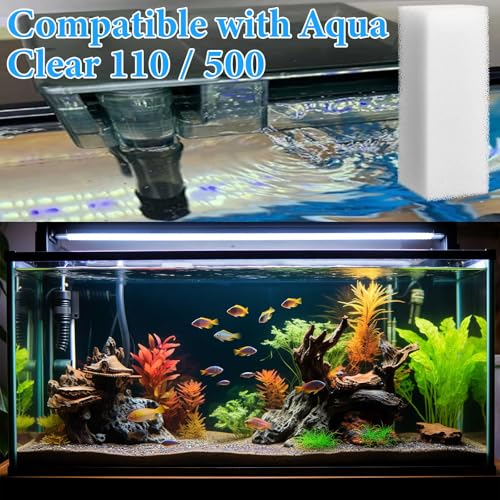 Image of Threlaco 6 Pcs Replacement Foam Filters Compatible with Aqua-Clear 110 /500 A623 Aquarium Filter Foam Insert Sponge Pads